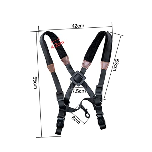 AKOOSY Adjustable Black Saxophone Harness Strap for Alto Tenor and Saxophones Comfortable Chest and Shoulder Support Breathable Design