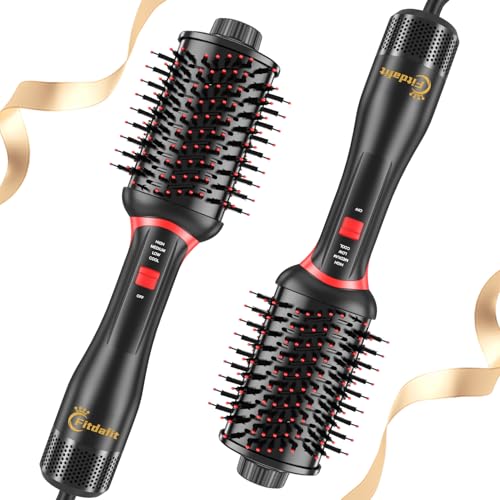 Fitdafit Hair Dryer Brush, 1200W Hot Air Brush for Fast Drying, One-Step Hair Dryer Styler and Volumizer for Salon Results, 4 in 1 Ionic Blow Dryer Brush, Fight Frizz and Add Volume