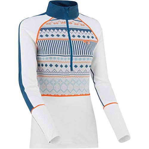 Kari Traa Women's Perle Half-Zip Base Layer Top - Long Sleeve Moisture-Wicking Thermal Shirt, BWhite, X-Small
