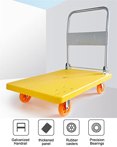 Carro plataforma industrial plegable con ruedas giratorias silenciosas miniatura 2