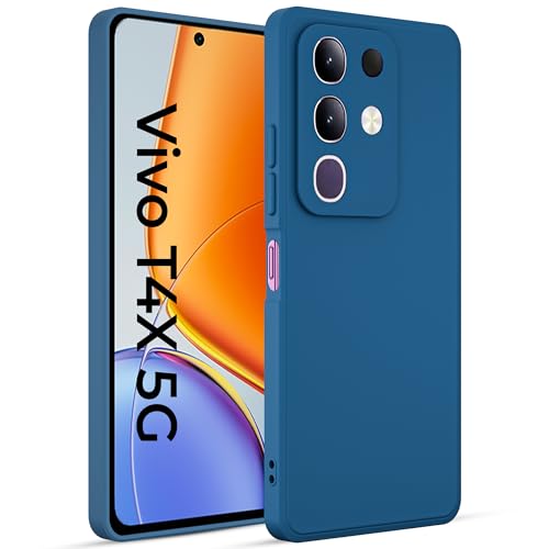 Image of A rtistque Back Cover Case for Vivo T4x 5G / iQoo Z10x 5G with Camera Protection | Shockproof TPU | Stylish Protective Design | Slim Fit | Ultra Matte | Vivo T4x 5G / iQoo Z10x Back Cover - Blue