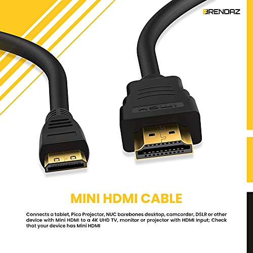 Brendaz 4K Mini Hdmi To Hdmi Cable – High Speed Ultra Hd 2.0 Cable 10-Ft. Compatible For Canon Eos 5D Mark Ii, Mark Iii And Eos Rebel T7I 60D T6I T6 T6S T5 T5I Dslr Camera (10-Feet) #TOP2