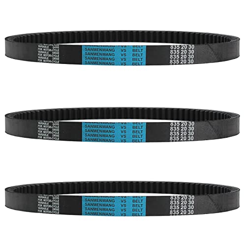 Soajee 3Pcs 835 20 30 Cvt Drive Belt For Gy6 125Cc - 150Cc 232Cc 152Qmi 157Qmj 4-Stroke Engines Atv Motorcycle Go Kart Scooter Pit Dirt Mini Bike Agility Baja Carter Coolster Diamo Hammerhead Gts 150 #TOP4