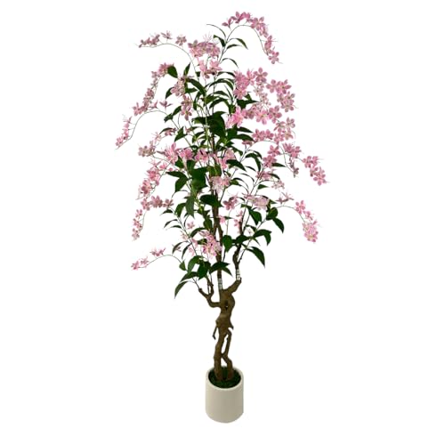 VIGGDA 7ft Artificial Pink Jasmine Potted Tree