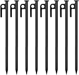 Zydiwo 8pcs Tent Stakes 12 inch Heavy Duty Metal Tent Pegs Unbreakable Camping Tent Stakes Steel Tent Pegs for Camping Yard Picnic