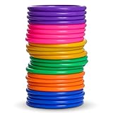 Topbuti 24 Pcs Multicolor Plastic Toss Rings Kids Ring Toss Game Carnival Rings for Speed and...