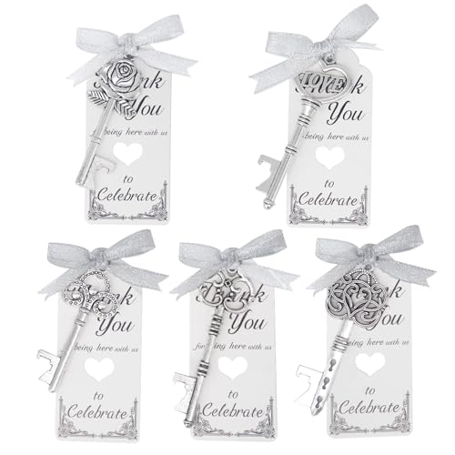 Set di 100 apribottiglie vintage per chiavi, matrimonio, feste, regalo con biglietti di ringraziamento per ospiti, decorazione da tavolo, battesimo, compleanno, comunione, regalo di nozze e accessori
