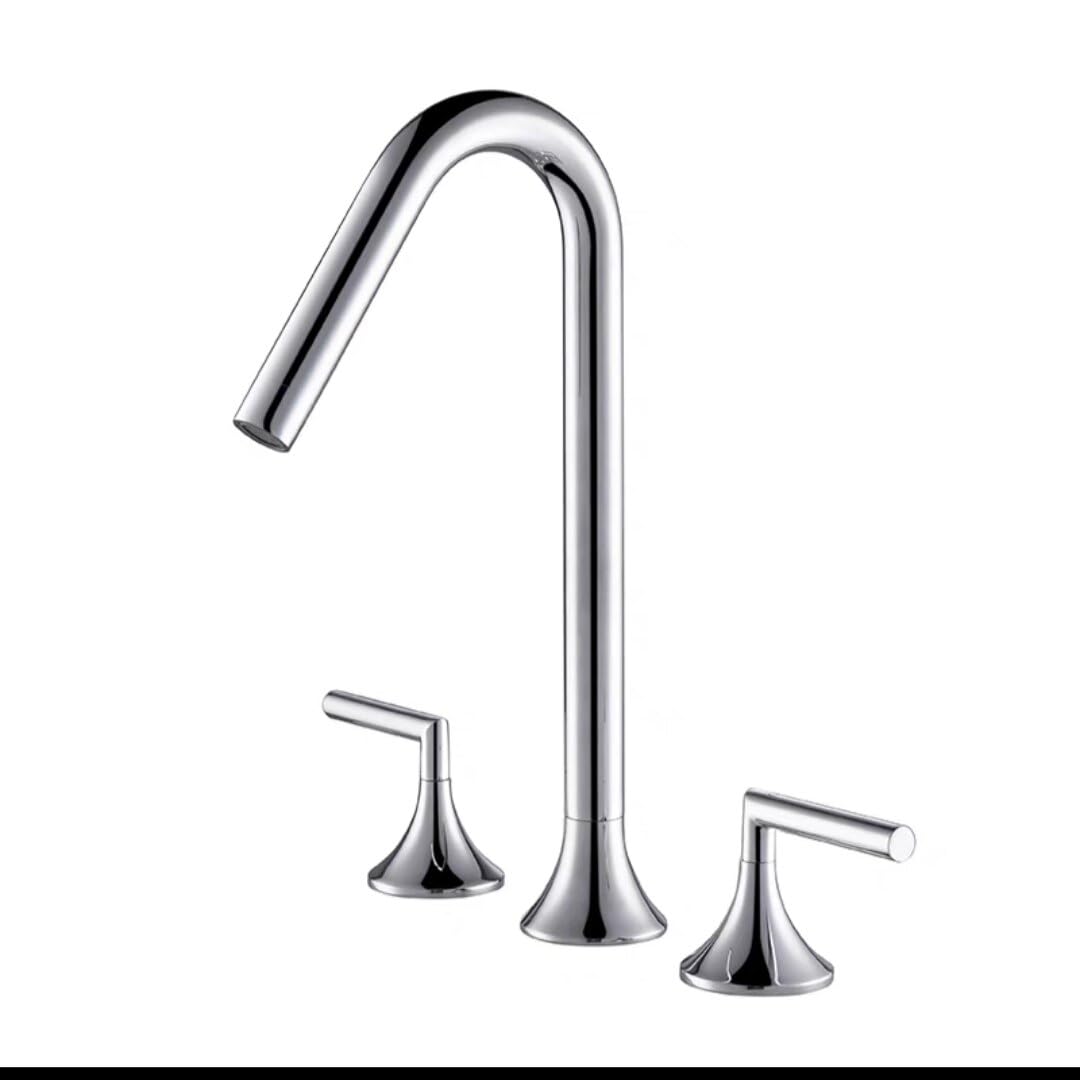 COSZWQDP Two Handle Tall Brass Faucet Mixer Tap Basin Torneira Gourmet De Cozinha Hot Cold Water Bathroom Bath Gray Black Chrome(Chrome two)