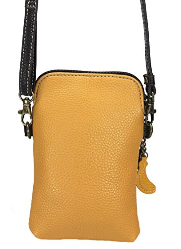 Chala Group Monkey Cellphone Crossbody Handbag - Convertible Strap, Yellow, 5" x 7.5" x 1"3