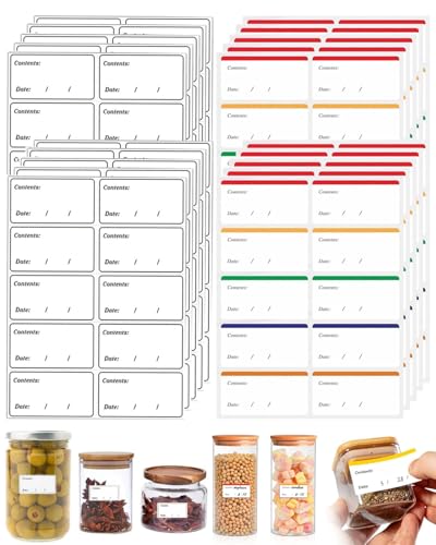 JUKOTA 200 etiquetas de congelación para escribir, Fáciles de Despegar, Etiquetas Cocina, etiquetas extraíbles para alimentos congelados, para etiquetar alimentos, tarros y recipientes (60 x 30 mm)