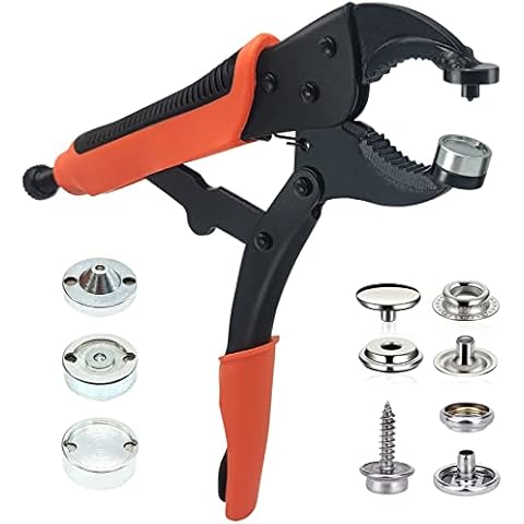 Druckknopf Set Mit Zange, Verstellbares Druckknopf-Setter-Werkzeug, EnthäLt 20 SäTze 15-Mm-DruckknöPfe FüR Bootsabdeckungen, Reparieren Von Segeltuch, NäHen,Planen Ersetzen Von MetallverschlüSsen Cover