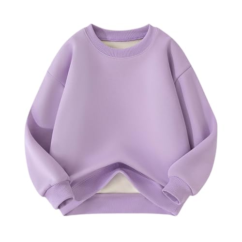 Youth Girls Sherpa Fleece Lined Sweatshirt Thickened Warmth Oversized Pullover Tops Fall Winter Comfy Soft Clothing
