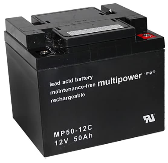 Multipower MP50-12C - Batería de plomo (12 V, 50 Ah)