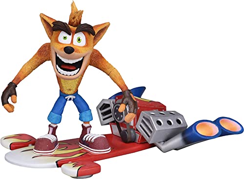 Lkcozsm Crash Bandicoot - 7” Scale Pvc Action Figure Toy Gift For Fans Kids - Deluxe Crash With Jet Board #TOP13