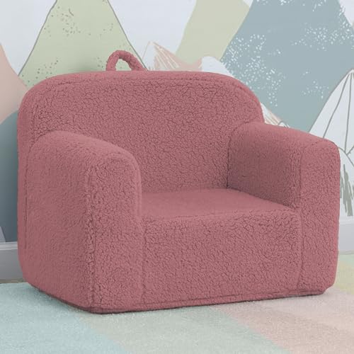 Image of Delta Children Sherpa Cozee Chair - Foam Kids Chair for Ages 18 Months and Up, Rose