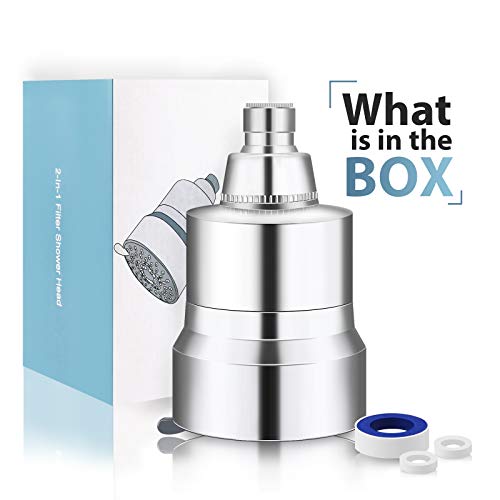 Image of High Pressure Shower Head Filter, FEELSO 2-IN-1 15 Stages High Output Showerhead with Filter Cartridge for Hard Water Remove Chlorine and Harmful Substances Improves the Condition of Skin & Hair
