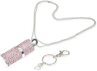 32GB USB Stick Crystal USB 2.0 Memory Stick Glitter Flash Drive Lipstick Case Pen Drive Bling Pink Rhinestone Thumb Drive 32 GB Metal Jump Drive for Data Storage, Cute Jewelry Gift by Kepmem