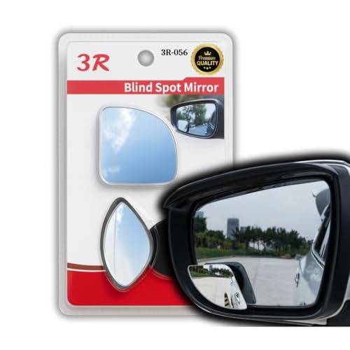 Image of DEZI 3R Blind Spot Mirrors HD Glass Car Accessories, 360 Safety Convex Rear View, Wide Angle Adjustable Mirror (2 Pcs) (3R-056, Triangle Frameless Convex)