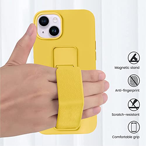 Coque iPhone 14 Plus jaune silicone souple pour éviter les chutes