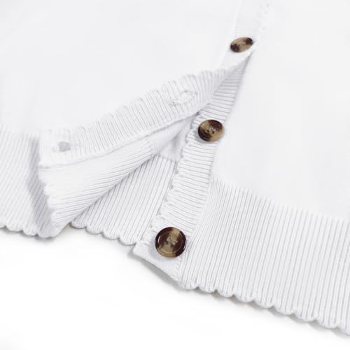 Image of BeautyNee Girls Short Sleeve Cardigan Crew Neck Lightweight Summer Shirts Button Down Knit Shrug Sweater Tops