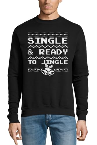Pull de Noël prêt à jingle en coton noir idéal pour le réveillon