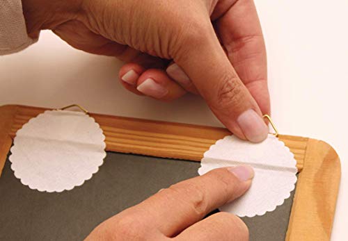 HERMA 5749 Bildaufhänger zum kleben, groß (Ø 45 mm, Papier mit Leinenstruktur) selbstklebend, wasserlöslich gummiert, Tragkraft 1.200 g, weiß (12 Haken - Ø 45 mm)