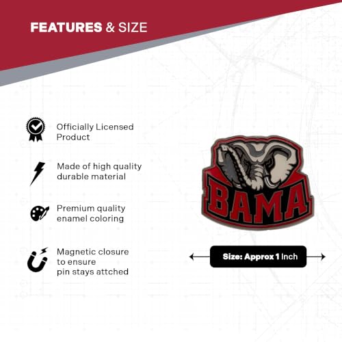 Image of Desert Cactus University of Alabama Magnetic Metal Lapel Pin (D)
