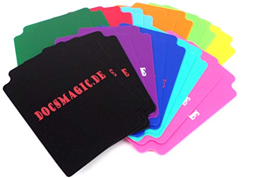 docsmagic.de 25 Trading Card Deck Divider Black Blue Green Red White Yellow Mint Pink Purple Orange Light - Divisores MTG PKM YGO Cover