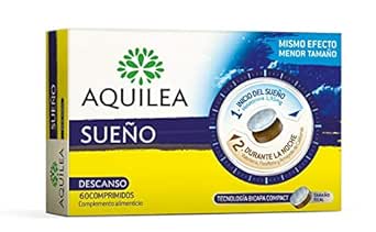 AQUILEA Sueño Compact - Comprimidos Bicapa para Conciliar el Sueño y Favorecer un Descanso Reparador - 60 Comprimidos | Melatonina.