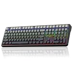 AULA F108 Wireless Gaming Keyboard Full Size,3 Mode 2.4GHz/BT5.0/USB-C Mechanical Keyboards with Five Layers Filling,Pre-lubed Switch,RGB,Creamy Sound,Hot Swappable Custom Keyboard (Grey)