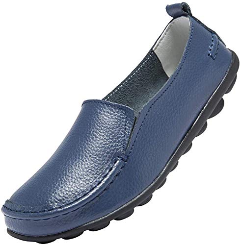 ANYUETE Women's Leather Loafers Comfortable Flat Shoes
