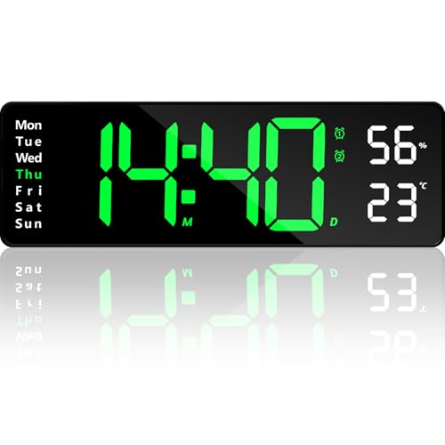 La mejor selección de Reloj Tumblr los 5 más buscados. 43 Reloj de Pared Digital, Reloj Digital LED para Sala de Estar, Reloj de Pared Digital Grande, Con cable de datos USB, Fecha, Temperatura, Semana, Adecuado para salón, habitación,...