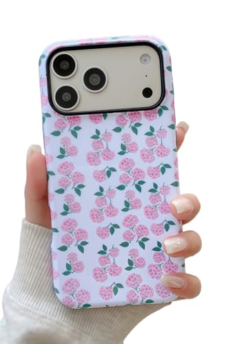Coque iPhone 17 Pro motif hortensia rose, l'accessoire idéal des femmes actives