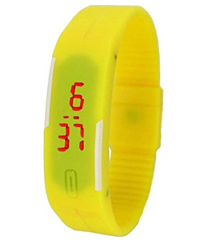 Pappi Boss Unisex Silicone Yellow Digital Led Bracelet Band Watch for Boys & Girls (B01C5WLX74) Amazon Price History, Amazon Price Tracker