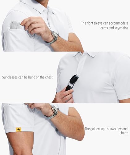 Image of ZITY 5 Pack Mens Polo Shirt Short Sleeve Sports Golf Tennis T-Shirt Moisture-Wicking Summer Shirts