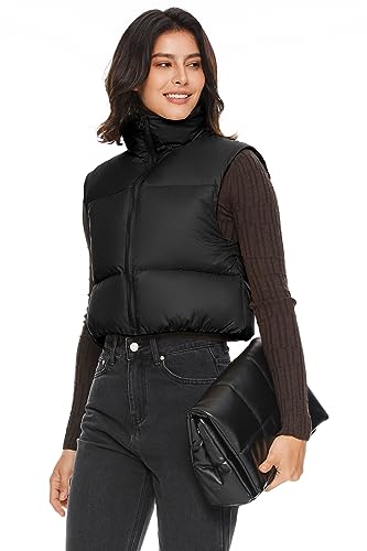 Orolay Women's Cropped Puffer Vest Winter Crop Down Vest Lightweight Sleeveless Outerwear Padded Gilet4