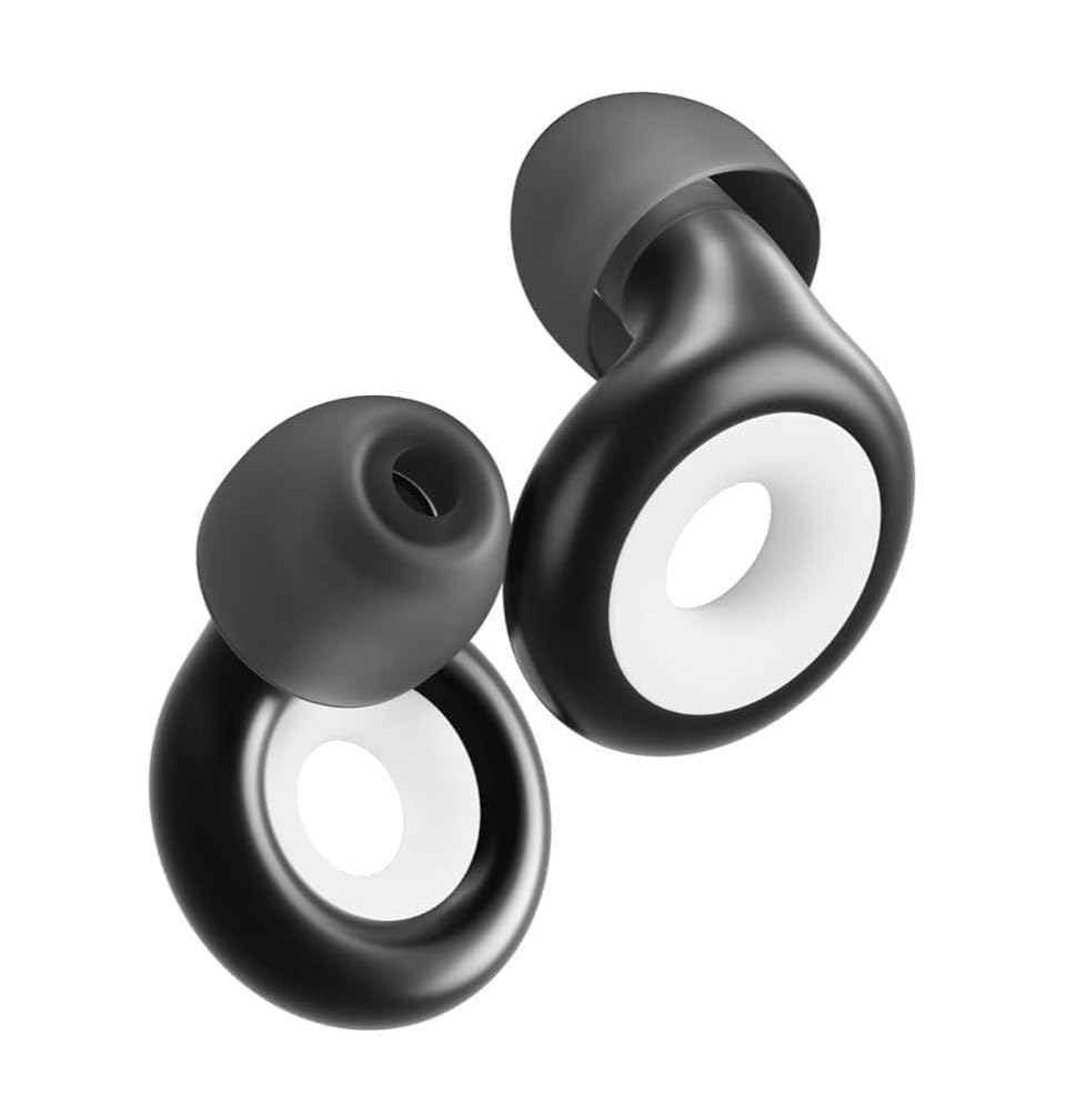 WOQSWEL Ear Plugs for Noise Reduction, Soft Silicone Earplugs for Noise Cancelling, Ear Buds for Sleeping, Flight Travel, Studying- 1 Pair, Black Certified Hearing Protection for Concerts & Festivals, Live Events, Sports, DJs & Nightlife-image-2