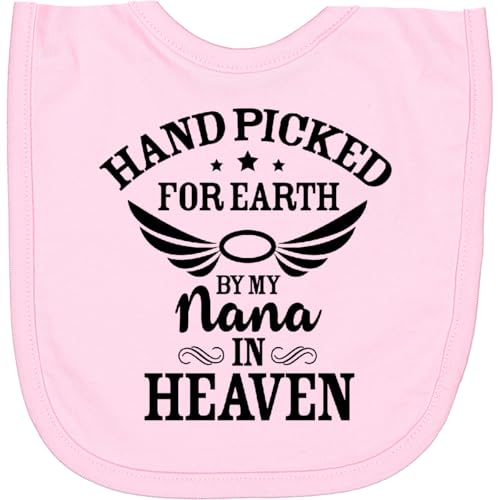 inktastic Handpicked for Earth By My Nana in Heaven with Angel Wings Newborn Bib