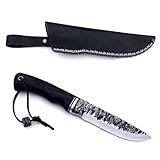 BPS Knives Hephaestus - Forged Fixed-Blade Knife with Leather Sheath