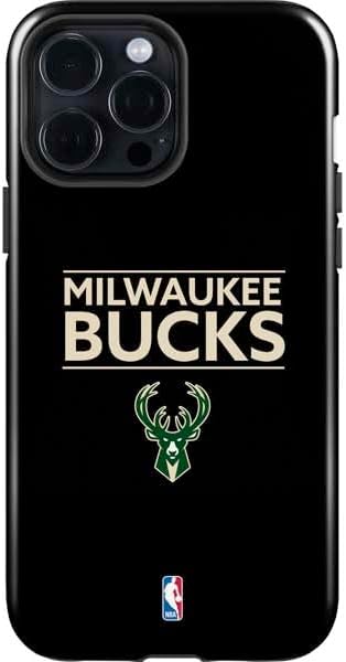 Skinit Impact Phone Case Compatible with iPhone 15 Pro Max - Officially Licensed NBA Milwaukee Bucks Split Canvas Design