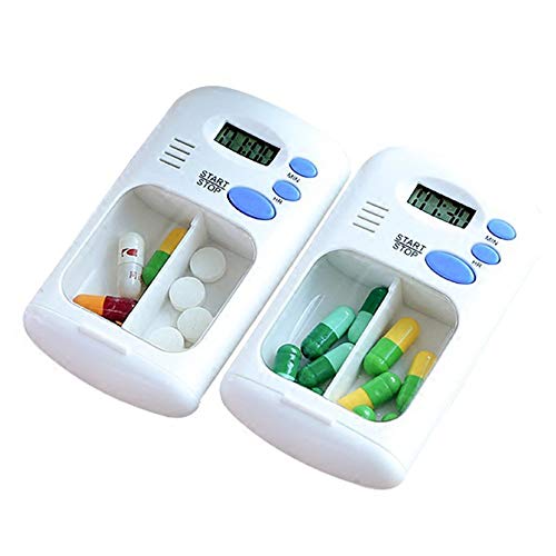 Tragbare Mini-Pillendose, wasserdicht, Timer-Box, Mini-Erinnerungsaufbewahrung, Kunststoff, wöchentlich, für Pillendosen, Medikamente, Alarmanlagen