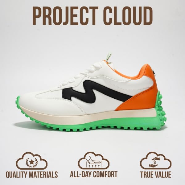 Project Cloud Trendy Sneakers for Women - Memory Foam and Non-Slip Comfortable Casual Ladies Shoes for Womens Fashion Sneakers - Lightweight Lace-up Shoes (LECCO, Mult, 11) Black3