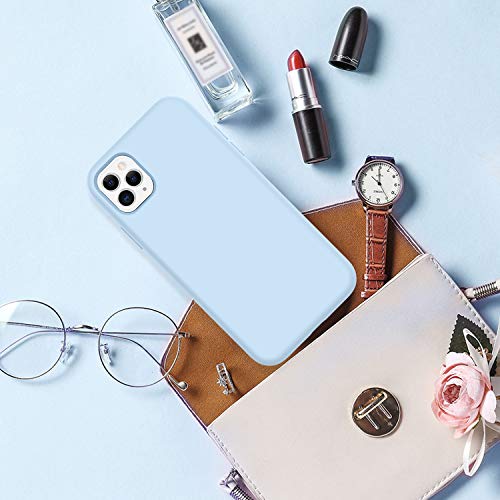 Duedue Case For Iphone 11 Pro Case, Liquid Silicone Soft Gel Rubber Slim Cover With Microfiber Cloth Lining Cushion Shockproof Full Body Protective Case For Iphone 11 Pro 5.8" 2019,Blue #TOP6