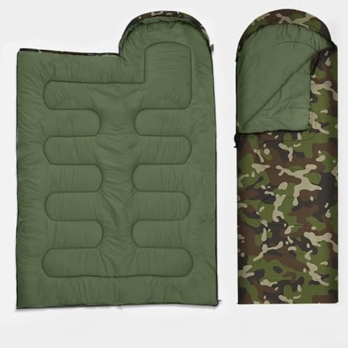 Besttoolifes Saco de dormir de camuflaje impermeable para todas las estaciones, equipo de camping al aire libre para adultos y niños, poliéster 170t, patrón de sobre cálido de invierno (camuflaje