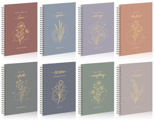 Libretas cristianas A5 con espiral y frases motivacionales, 120 páginas para notas y rezos