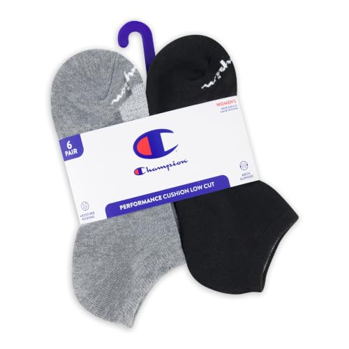 Image of Champion Women's Low Cut Breathable Moisture-Wicking Athletic Socks, 6-Pack