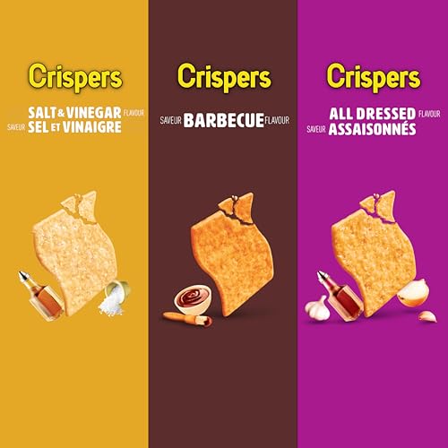 Crispers Variety Pack (3 pack), All Dressed 240 g, Salt & Vinegar 240 g, BBQ 240 g, Salty Snacks, is it a Chip or Cracker - Image 3