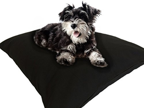 Diy Do It Yourself Durable Tough Black Canvas Pet Dog Bed Pillow Cover + Internal Inner Waterproof Resistant Case Set For Medium Large Dogs - Covers Only Flat Style (Black Canvas, 47''X29'') #TOP3