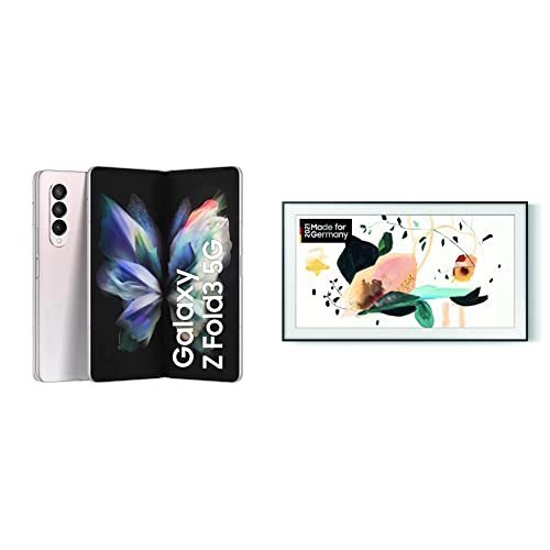 Samsung Galaxy Z Fold3 5G,faltbares Handy ohne Vertrag,7,6 Zoll Display,256 GB Speicher[Exklusiv bei Amazon] +The Frame QLED Full-HD TV 32 Zoll,Modernes Frame-Design,Austauschbare Rahmen[2021]