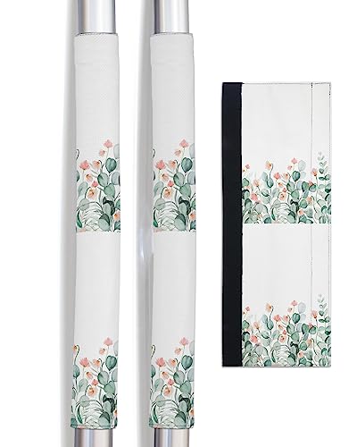 Eucalyptus Leaves Refrigerator Door Handle Covers Set of 2 for Dishwasher Microwave Oven Fridge Stove Appliance Door Handles,Washable Kitchen Accessories,Watercolor Floral Botanical Aesthetic Plant